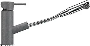 Смеситель для кухни с выдвижным изливом Ulgran графитовый U-009-342 Смеситель для кухни с выдвижным изливом Ulgran графитовый U-009-342, 1