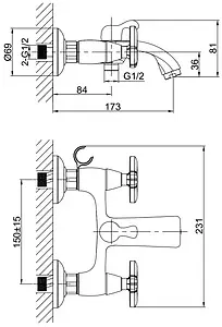 Смеситель для ванны D&K Hessen Goethe хром DA1383241 Смеситель для ванны D&K Hessen Goethe хром DA1383241, 2