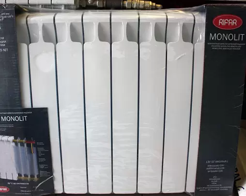 Радиатор биметаллический 12 секций Rifar Monolit 500 белый RM50012 Радиатор биметаллический 12 секций Rifar Monolit 500 белый RM50012