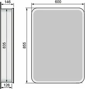 Шкаф-зеркало Jorno Pastel 60 бирюзовый бриз Pas.03.60/BL, 2