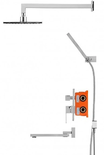 Душевая система со смесителем для ванны Swedbe Platta хром 5546