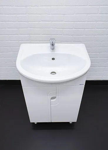 Тумба-умывальник напольный Айсберг Лилия 55 белый DA2002T+Вн МуБ03