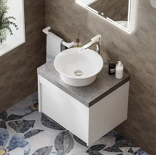 Тумба под умывальник подвесная Kerama Marazzi Modula 60 белая глянцевая MO.60.1+1\WHT