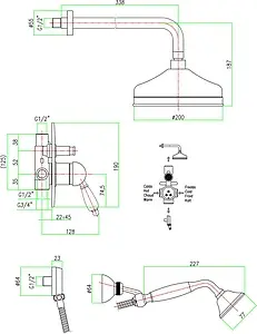 Душевая система со смесителем для душа Fiore Imperial золото/белый 83OO5138 Душевая система со смесителем для душа Fiore Imperial золото/белый 83OO5138, 2