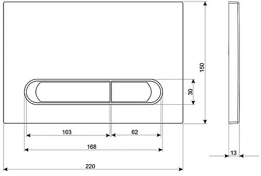Клавиша смыва для унитаза KK-POL M09 350/PPB/059-00-00 белый глянцевый