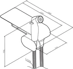 Гигиенический душ со смесителем и полкой Am.Pm Like чёрный матовый F0202622, 2