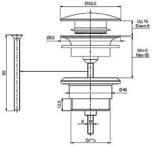 Выпуск автоматический для раковины с переливом Cezares бронза CZR-SAT2-02 Выпуск автоматический для раковины с переливом Cezares бронза CZR-SAT2-02, 2