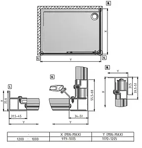 Душевое ограждение 1200x1000мм прозрачное стекло Roltechnik Lega Line LLD2+LLB/1200*1000 556-1200000-00-02+553-1000000-00-02 Душевое ограждение 1200x1000мм прозрачное стекло Roltechnik Lega Line LLD2+LLB/1200*1000 556-1200000-00-02+553-1000000-00-02, 3