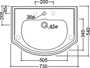 Раковина Kerasan Retro 73 белый 104701*1 Раковина Kerasan Retro 73 белый 104701*1, 2
