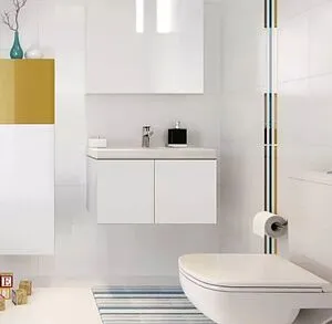 Тумба-умывальник подвесная Cersanit Colour 80 белый 64259+, 3