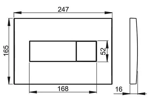 Клавиша смыва для унитаза AlcaPlast M378 черный глянцевый