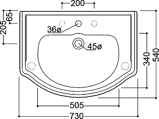 Раковина Kerasan Retro 73 белый 104701*1