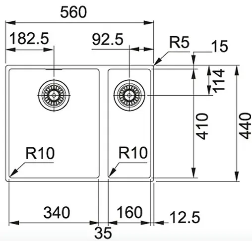 Мойка кухонная Franke Sirius SID 160 серый 144.0603.821