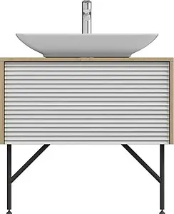 Тумба-умывальник напольная ISVEA Suit 80 белый/дуб 27SUS065080I+10SY50065SV, 1