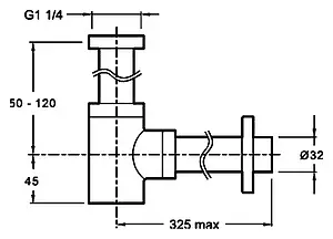Сифон бутылочный для раковины Jacob Delafon Mideo хром E78297-CP Сифон бутылочный для раковины Jacob Delafon Mideo хром E78297-CP, 2