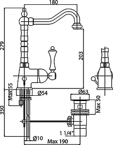 Смеситель для раковины Cezares Margot хром MARGOT-LSM2-01-Bi, 2