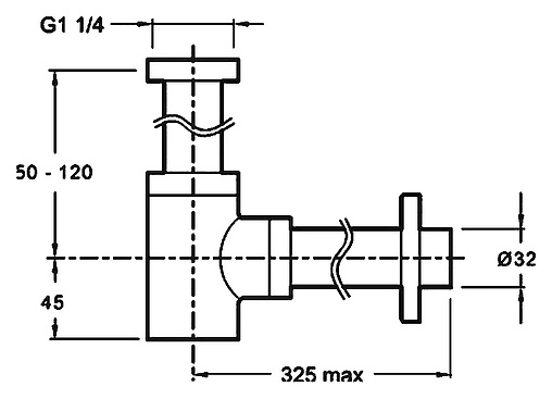 Сифон бутылочный для раковины Jacob Delafon Mideo хром E78297-CP