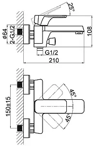 Смеситель для ванны D&K Berlin Tourto золото DA1433203 Смеситель для ванны D&K Berlin Tourto золото DA1433203, 2