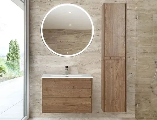 Шкаф-пенал подвесной BelBagno KRAFT 33 L Rovere Tabacco KRAFT-1600-2A-SC-RT-L