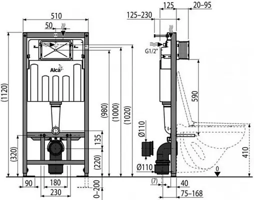 Инсталляция для подвесного унитаза Kerama Marazzi AM101\1120KM