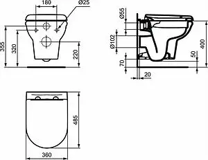 Комплект 4 в 1 Ideal Standard Exacto Rimless X022601 Комплект 4 в 1 Ideal Standard Exacto Rimless X022601, 3