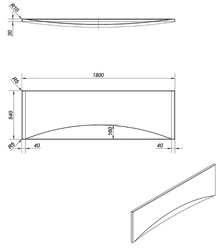 Панель для ванны фронтальная Cersanit Virgo 180 белый P-PA-VIRGO*180