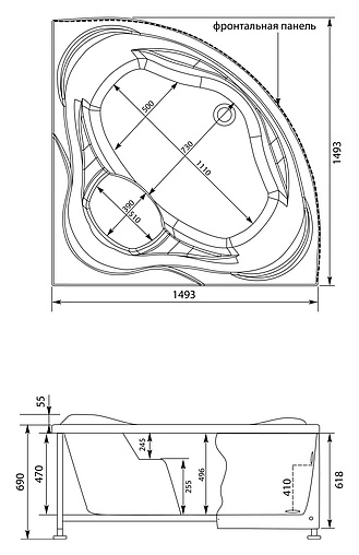 Ванна акриловая Aquanet Malta New 150x150 00204003 Ванна акриловая Aquanet Malta New 150x150 00204003