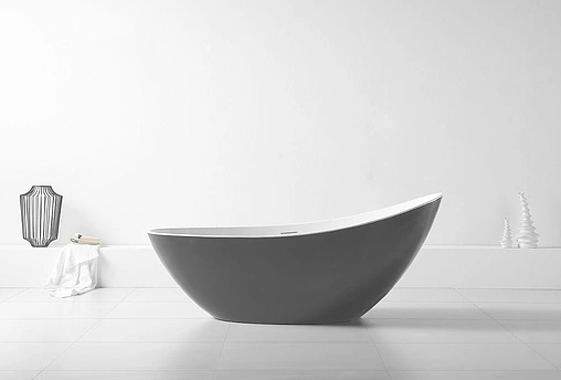 Ванна акриловая отдельностоящая Abber 184x79 белый/панель Grey AB9233G