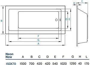 Ванна акриловая Koller Pool Neon new 150х70 Ванна акриловая Koller Pool Neon new 150х70, 2