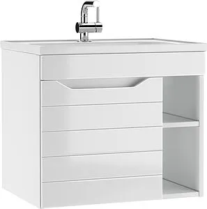 Тумба-умывальник подвесной Айсберг Агата 60 белый DA6701T+4670142930501, 1