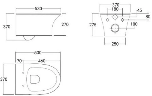 Унитаз подвесной безободковый SMARTsant Соул белый VT1401W