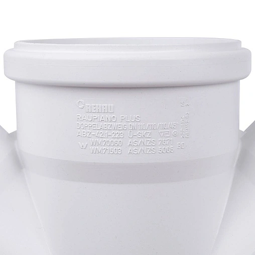 Крестовина одноплоскостная внутренняя бесшумная D=110x110x110мм Угол 45° Rehau Raupiano Plus 11229641001 Крестовина одноплоскостная внутренняя бесшумная D=110x110x110мм Угол 45° Rehau Raupiano Plus 11229641001