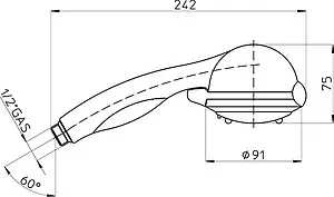 Лейка ручного душа Bossini Ermes хром B00095.030 Лейка ручного душа Bossini Ermes хром B00095.030, 2