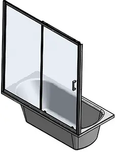 Шторка на ванну 1500мм прозрачное стекло Roltechnik LLV2/1500 572-1500000-00-02, 3