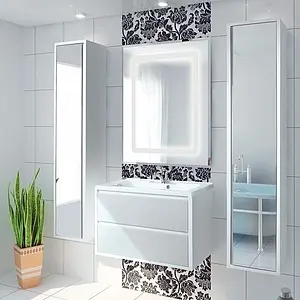 Тумба-умывальник подвесная Aquaton Римини 80 белый 1A226701RN010+ Тумба-умывальник подвесная Aquaton Римини 80 белый 1A226701RN010+, 3