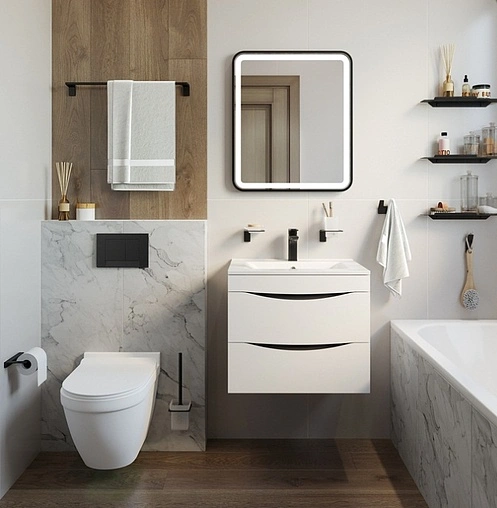 Зеркало с подсветкой IDDIS Cloud 60 с подогревом чёрный CLO6000i98