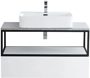 Консоль с умывальником подвесная Cezares Cadro 100 чёрный CADRO-100/46/30-1C-SO-MET-ST+ Консоль с умывальником подвесная Cezares Cadro 100 чёрный CADRO-100/46/30-1C-SO-MET-ST+, 1