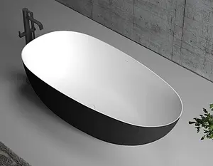 Ванна акриловая отдельностоящая Abber 170x80 белый/панель Black matte AB9211MB, 4