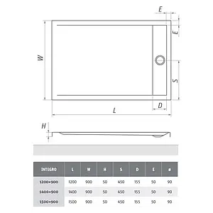 Поддон для душа акриловый низкий 1500x900мм Roltechnik Integro 8000171 Поддон для душа акриловый низкий 1500x900мм Roltechnik Integro 8000171, 2