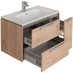 Тумба-умывальник подвесная Roca Lago 80 дуб светлый 857296444+32799C000 Тумба-умывальник подвесная Roca Lago 80 дуб светлый 857296444+32799C000, 3