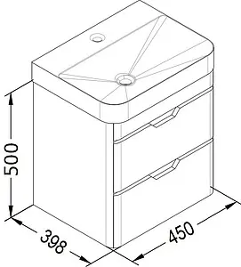 Тумба-умывальник подвесная ISVEA Fonte 48 красный 21SQS105048I+10SQ50048SV, 2