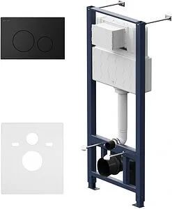 Инсталляция для подвесного унитаза Set 4 в 1 Am.Pm Pro I012704.9038 с кнопкой черный матовый Инсталляция для подвесного унитаза Set 4 в 1 Am.Pm Pro I012704.9038 с кнопкой черный матовый, 3