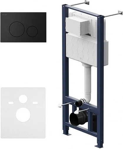 Инсталляция для подвесного унитаза Set 4 в 1 Am.Pm Pro I012704.9038 с кнопкой черный матовый Инсталляция для подвесного унитаза Set 4 в 1 Am.Pm Pro I012704.9038 с кнопкой черный матовый