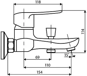 Смеситель для ванны Dorff Ultra хром D5010000 Смеситель для ванны Dorff Ultra хром D5010000, 2