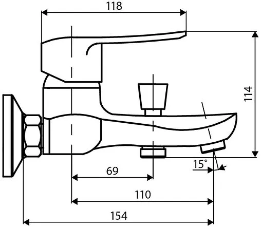 Смеситель для ванны Dorff Ultra хром D5010000 Смеситель для ванны Dorff Ultra хром D5010000