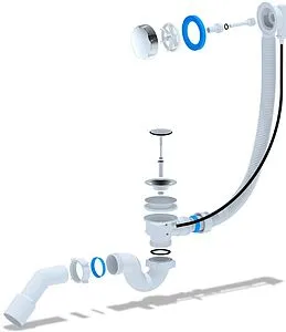 Слив-перелив для ванны Ани Пласт хром EM411, 3