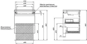 Тумба-умывальник подвесная Aquanet Нота New 60 дуб светлый 00334197+00204117 Тумба-умывальник подвесная Aquanet Нота New 60 дуб светлый 00334197+00204117, 3