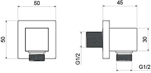 Шланговое подключение Aquatek хром AQ2458CR