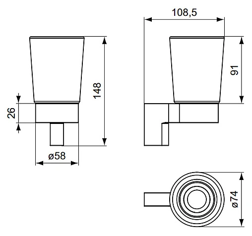 Стакан Ideal Standard Connect хром/белый N1388AA
