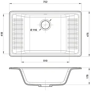 Мойка кухонная GranFest Quarz GF-ZW-71 черный Мойка кухонная GranFest Quarz GF-ZW-71 черный, 2